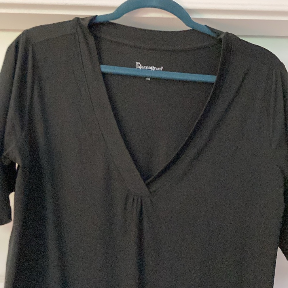 Pajamagram Black V-Neck T & Nightie Sz Med